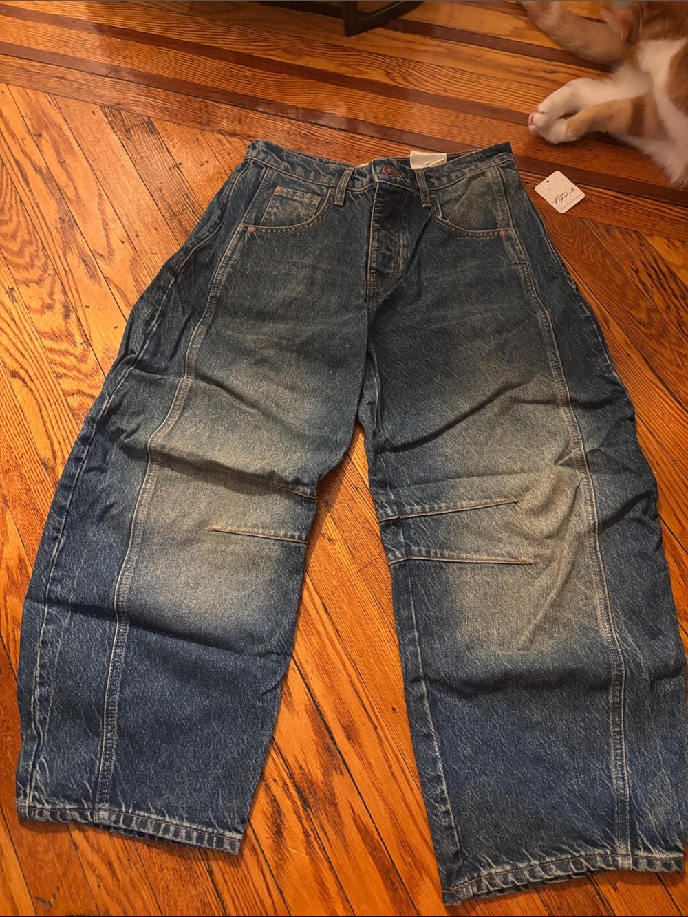 We The Free Dark Blue Wide Leg Jeans